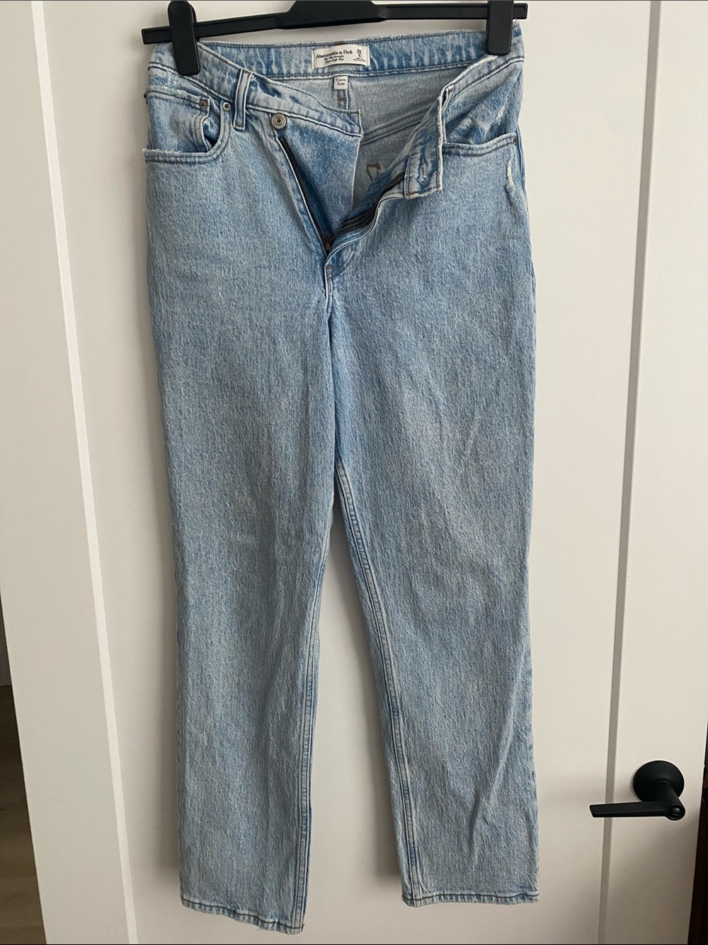 Abercrombie & Fitch Light Blue Straight Leg Jeans Curve Love